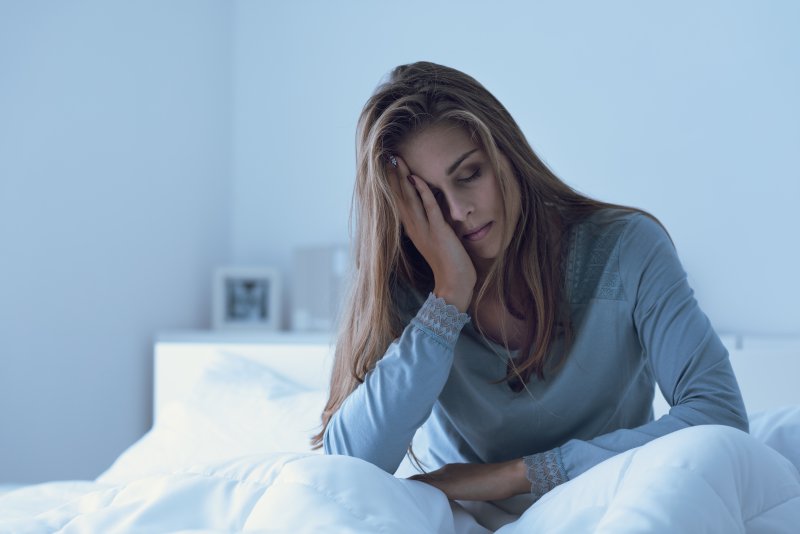 Woman tired from lack of sleep