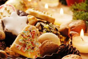 tray of christmas cookies